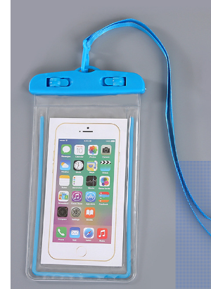 Bolsa impermeável para celular fluorescente de PVC com capa à prova d'água